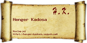 Henger Kadosa névjegykártya
